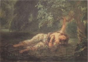 Eugene Delacroix The Death of Ophelia (mk05) Norge oil painting art